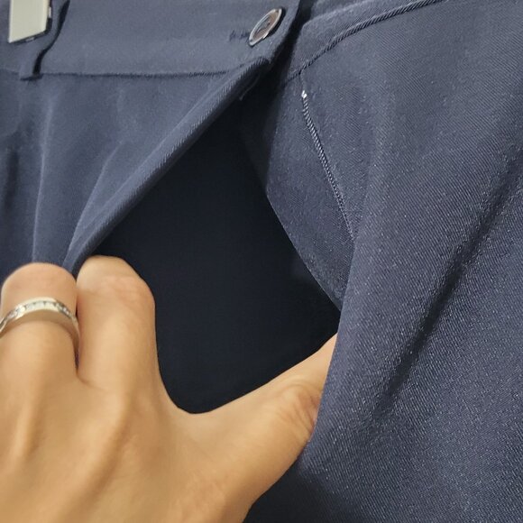 Stephanie Blue Pockets High Rise Straight Wide Leg Dress Pants Plus Size 20 - Picture 5 of 12